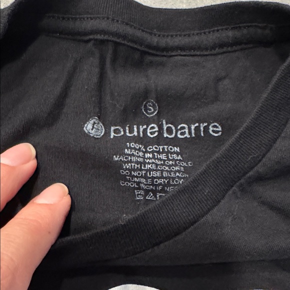 Pure Barre Black Tee with Heart Graphic - Picture 3 of 3